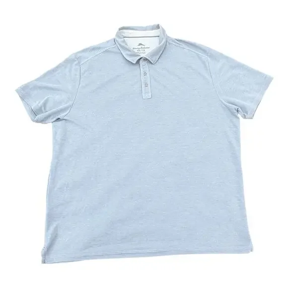 Tommy Bahama Men's Casual Gray Tencel Lyocell Blend Short Sleeve Polo Sz XXL - Picture 1 of 3